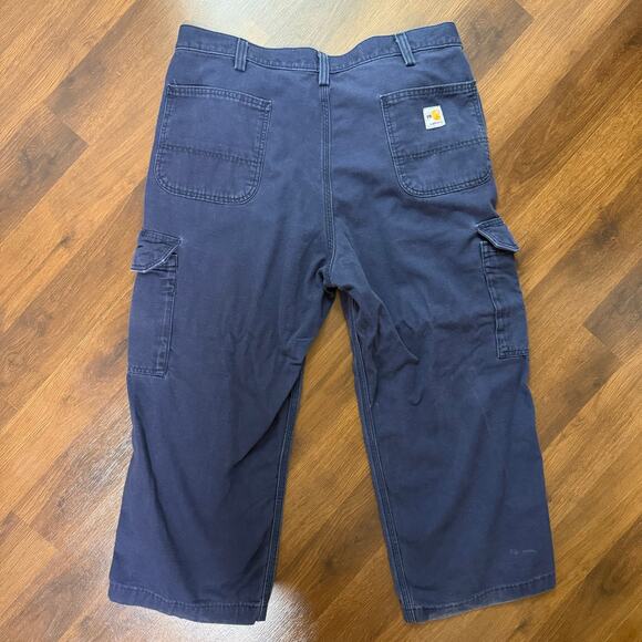Carhartt Flame Resistant Canvas Cargo Pants Cat 2 Navy Grunge Utility Sz 38x30 - Picture 3 of 10